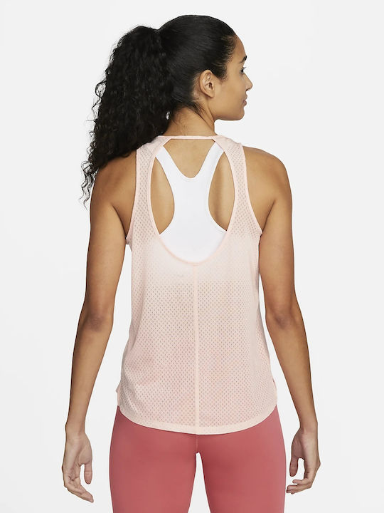 Nike One Breathe Damen Sportlich Bluse Ärmellos Rosa