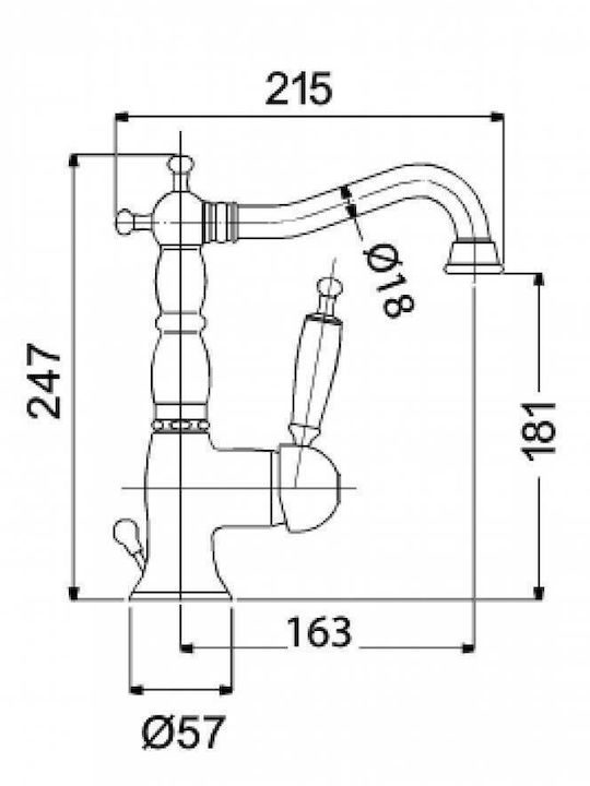 Bugnatese Oxford Mixing Tall Sink Faucet Retro Bronze White