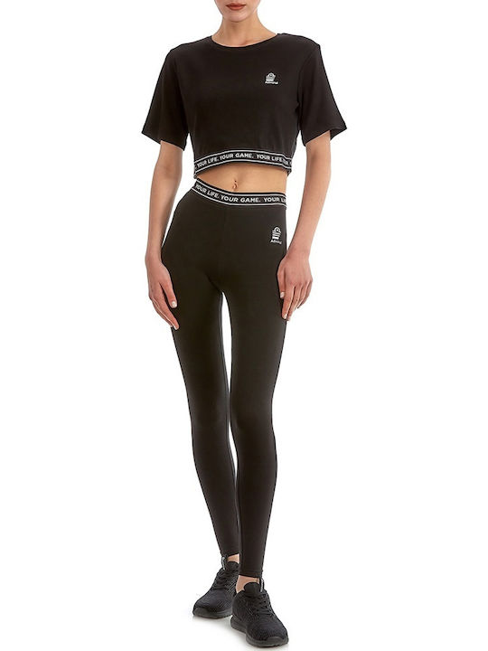 Alot Women's Summer Crop Top Cotton Short Sleeve Black