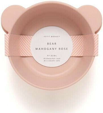 Petit Monkey Παιδικό Μπωλ Φαγητού από Σιλικόνη Bear Mahonagy Rose 2τμχ Ροζ