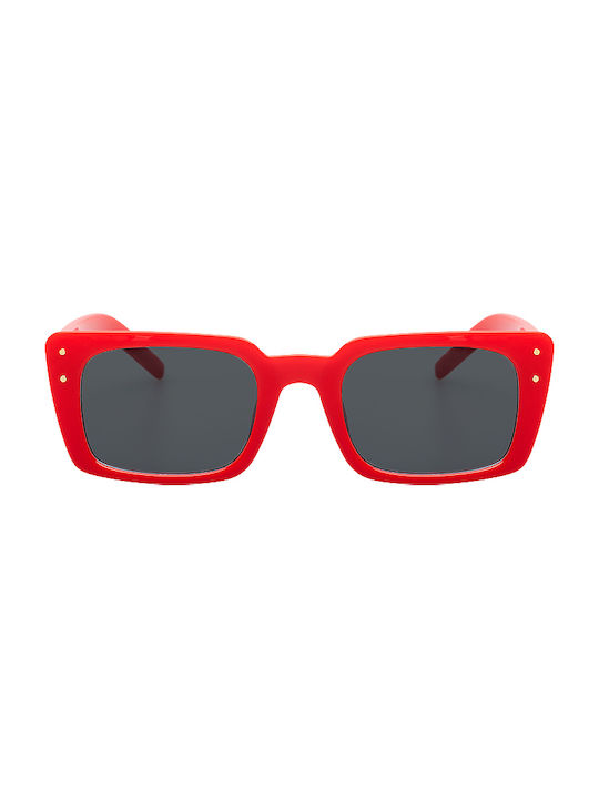 Awear Cancun Women's Sunglasses with Red Plastic Frame and Gray Lens