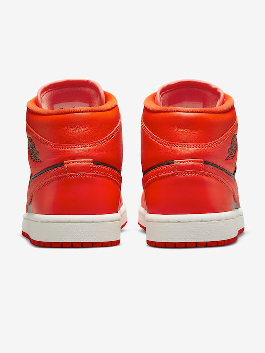 Air  1 Retro Mid SE Boots Crimson Bliss / Black / Sail / Rush Orange