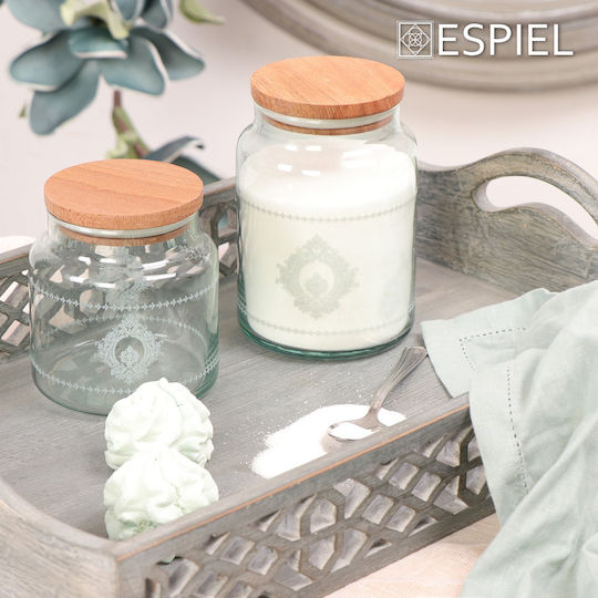 Espiel Helen Βάζο Γενικής Χρήσης με Καπάκι Γυάλινο Πράσινο 890ml