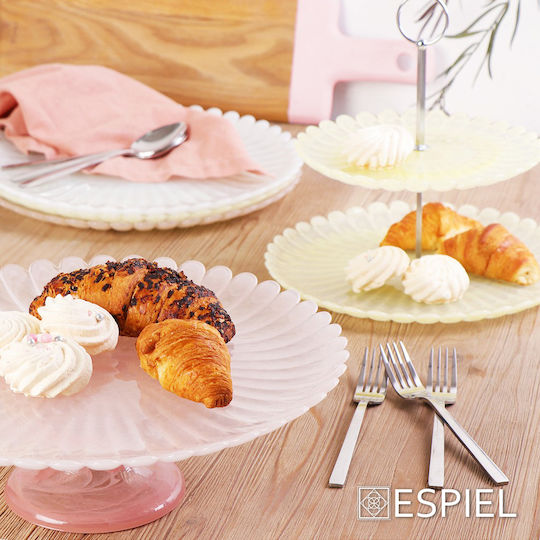 Espiel Atlas Glas Etagere 2 Etagen Weiß Ø27xH27cm 1Stück