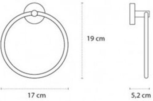 Karag Uno Single Wall-Mounted Bathroom Ring ​19x19cm