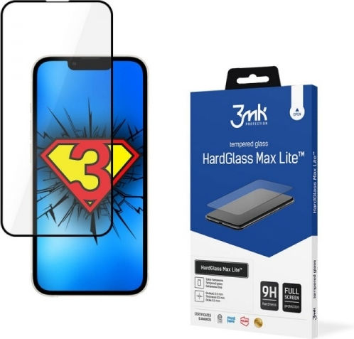 3MK Hard Glass Max Lite Full Face Tempered Glass Negru (Realme 9 5G / 9 Pro)