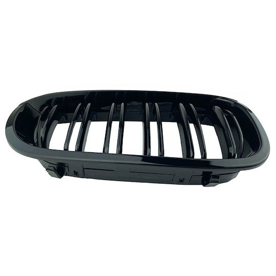 Carner Καρδιές Μάσκας με Διπλή Γρίλια για BMW 3 E46 2003-2006 M4 Look Μαύρο Γυαλιστερό 2τμχ