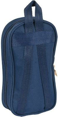 Pencil Case Barrel with 2 Compartments Blue