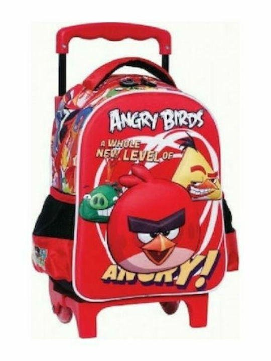 Gim Angry Birds Σχολική Τσάντα Πλάτης Νηπιαγωγείου σε Κόκκινο χρώμα