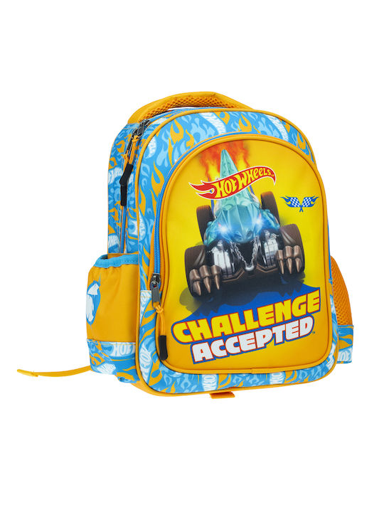 Gim Challenge Accepted Hot Wheels Schulranzen Rucksack Kindergarten Mehrfarbige mit Flaschenhalter 12lt 2022