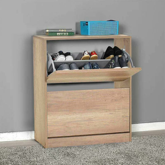 Ξύλινη Παπουτσοθήκη Flat Duo με 2 Ράφια Tori Μ73xΠ26xΥ84cm