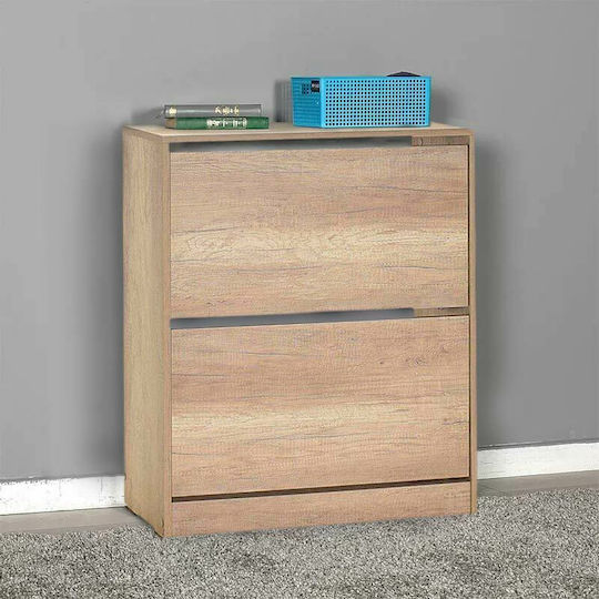 Ξύλινη Παπουτσοθήκη Flat Duo με 2 Ράφια Tori Μ73xΠ26xΥ84cm