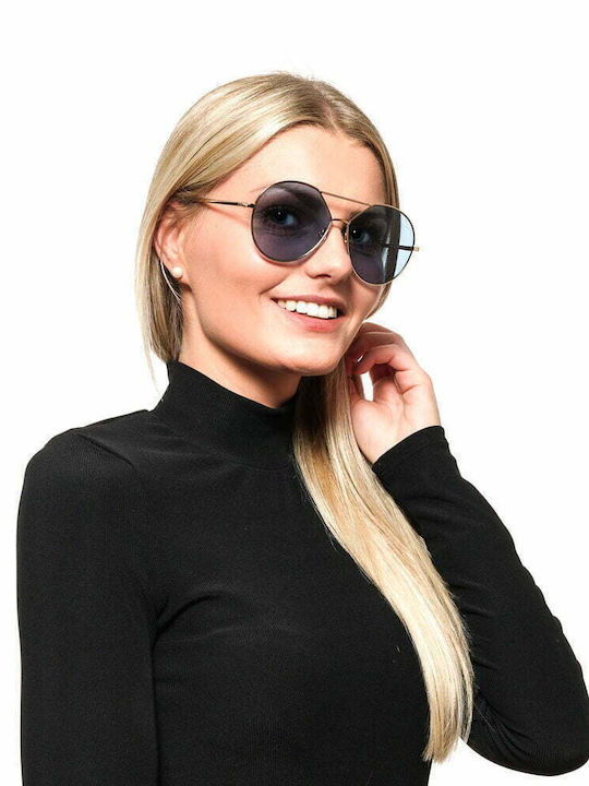 Web WE0286 30V Sunglasses with Gold Metal Frame and Blue Lens WE0286 30V