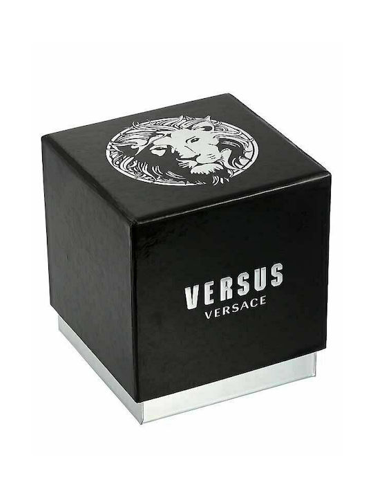 Versus by Versace Strandbank Crystal Ladies Ceas cu Aur Curea de Piele