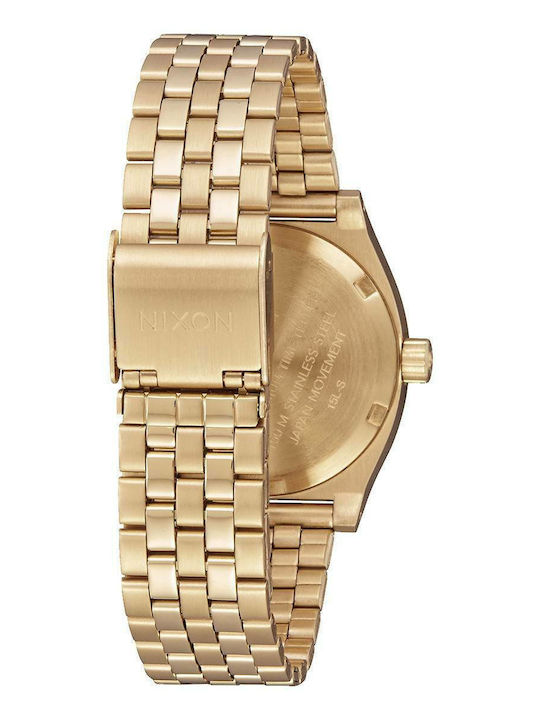 Nixon Time Teller Γυναικείο Ρολόι 31mm Μπαταρίας με Χρυσό Μεταλλικό Μπρασελέ