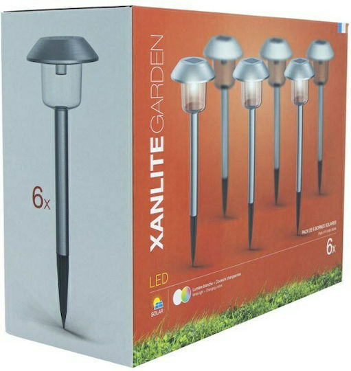 Xanlite Σετ 6 Καρφωτά Ηλιακά Φωτιστικά Φανάρια 12.5x39εκ.