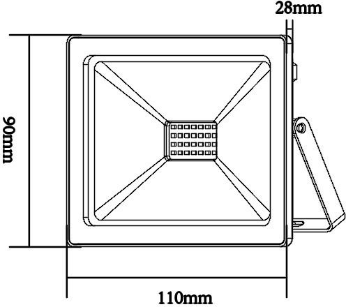 Aca Waterproof LED Floodlight 20W Warm White 3000K IP66