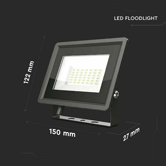 V-TAC F-class Waterproof LED Floodlight 30W Natural White 4000K IP65