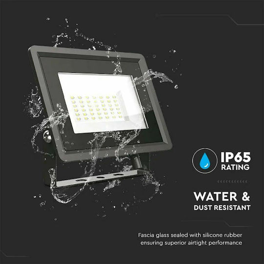 V-TAC F-class Αδιάβροχος LED Προβολέας 30W Студено бяло 6500К IP65