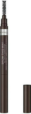 Rimmel Brow This Way 2-in-1 Fill & Sculpt Eyebrow Definer Creion pentru Sprâncene 004 Negru moale