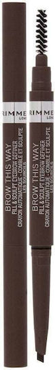 Rimmel Brow This Way 2-in-1 Fill & Sculpt Eyebrow Definer Μολύβι για Φρύδια 002 Medium Brown