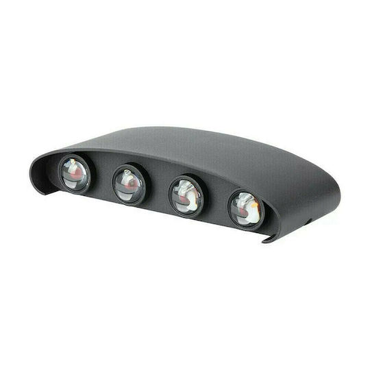 V-TAC Wall-Mounted Outdoor Ceiling Light LED IP65 7W with Warm White Light Double Beam 22x4.8x9εκ.