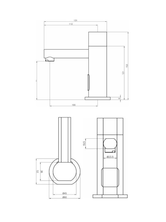 MCM 7031B Sink Faucet with Photocell Sensor Silver