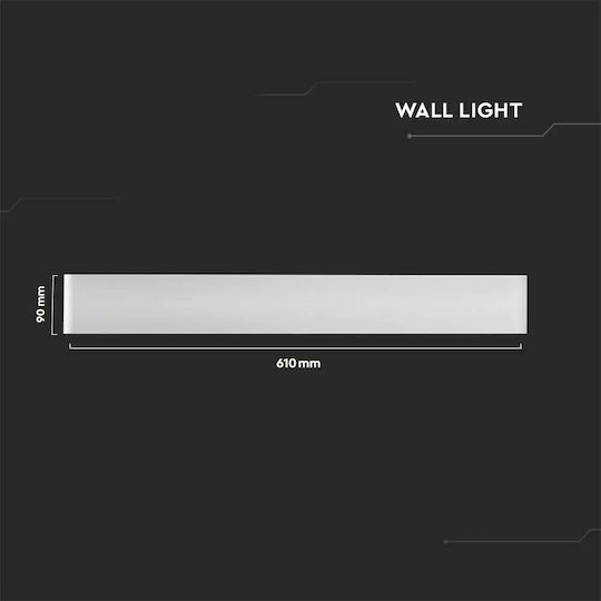 V-TAC Modern Leuchte Wand mit Integrierter LED und Warmweißes Licht 61x9x3.5cm