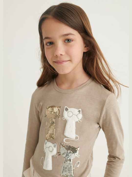 Mayoral Kids Blouse Long Sleeve Beige