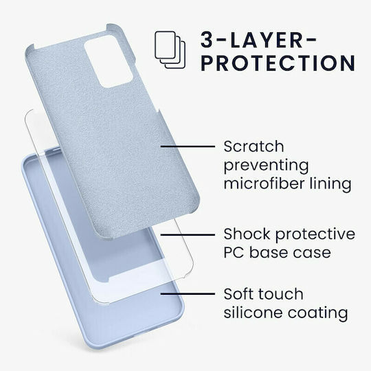 KWmobile Soft Flexible Rubber Umschlag Rückseite Silikon Light Blue Matte (Redmi Note 11 Pro)