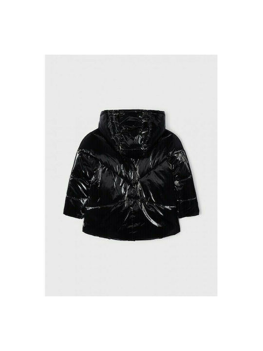 Mayoral Kids Quilted Jacket short Hooded Black