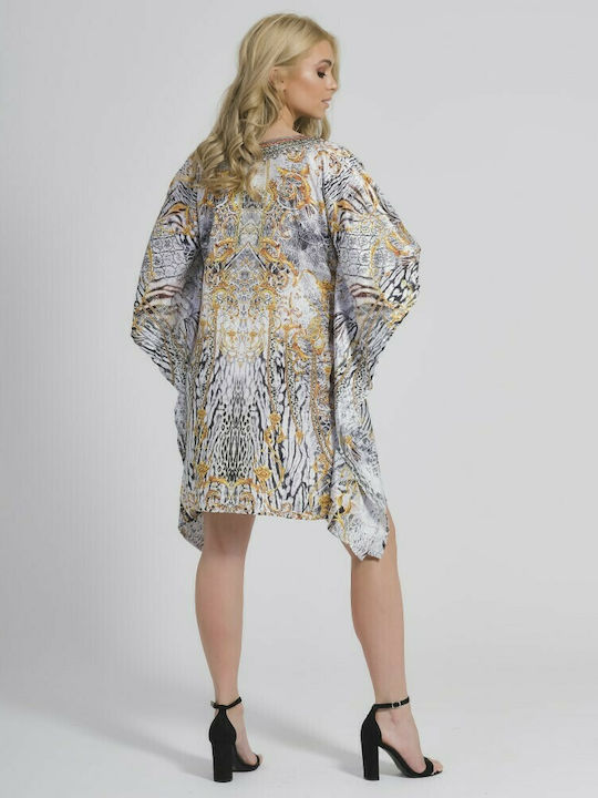 Ble Resort Collection Feminin Scurt Caftan de Plajă Multicolor