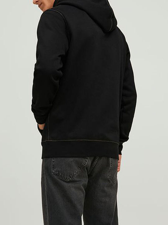 Jack & Jones Men's Sweatshirt with Hood and Pockets Black