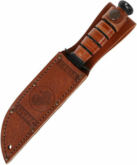 Ka-Bar Късо USMC Нож Кафяв с Кожен Калъф