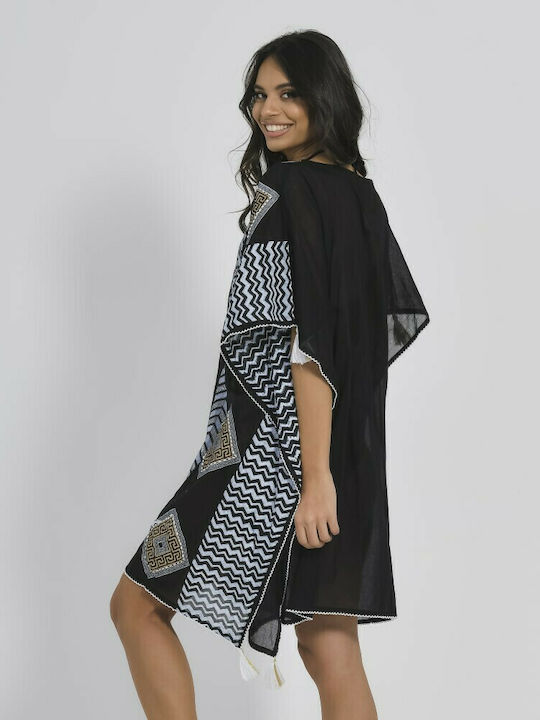 Ble Resort Collection Feminin Scurt Caftan de Plajă Negru