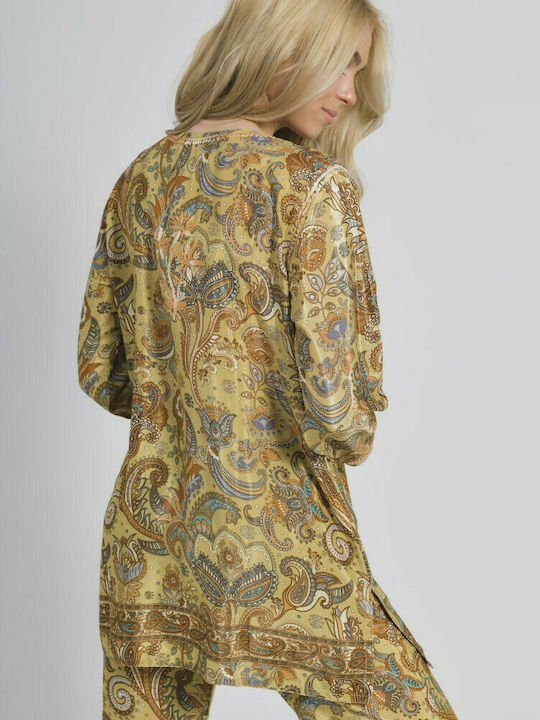 Ble Resort Collection Feminin Scurt Caftan de Plajă Maro