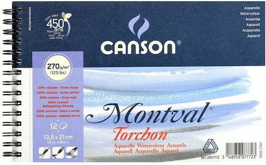 Canson Блок за акварел Montval Aqua Snow No1 13.5x20cm 12 листа