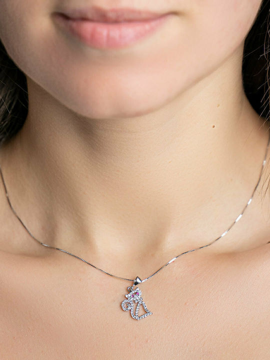 Kitten White Gold Necklace 14K