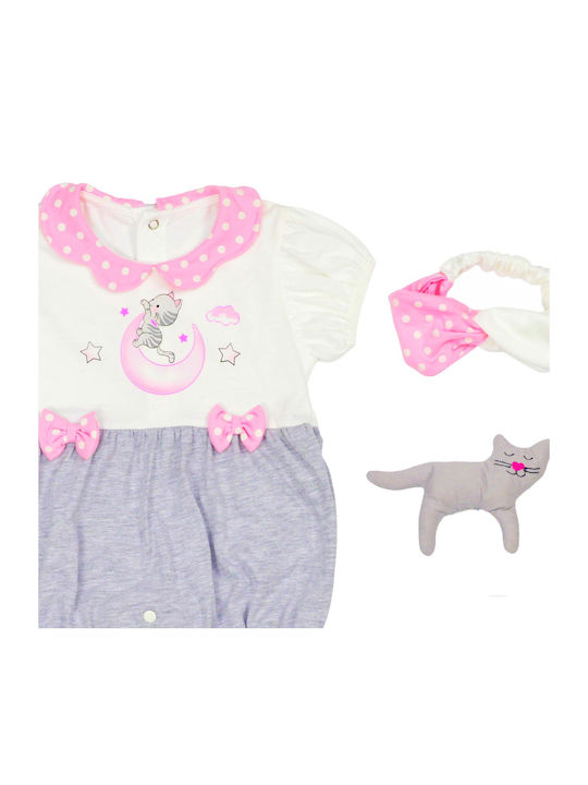 Εβίτα Baby Bodysuit Set Short-Sleeved with Accessories White 3pcs