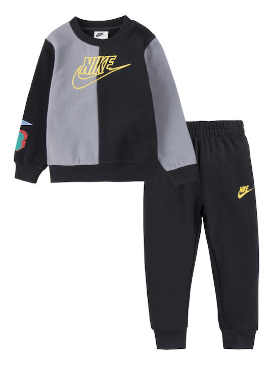 Nike Copilăresc Set de pantaloni de trening Negru 2buc Amplify Crew