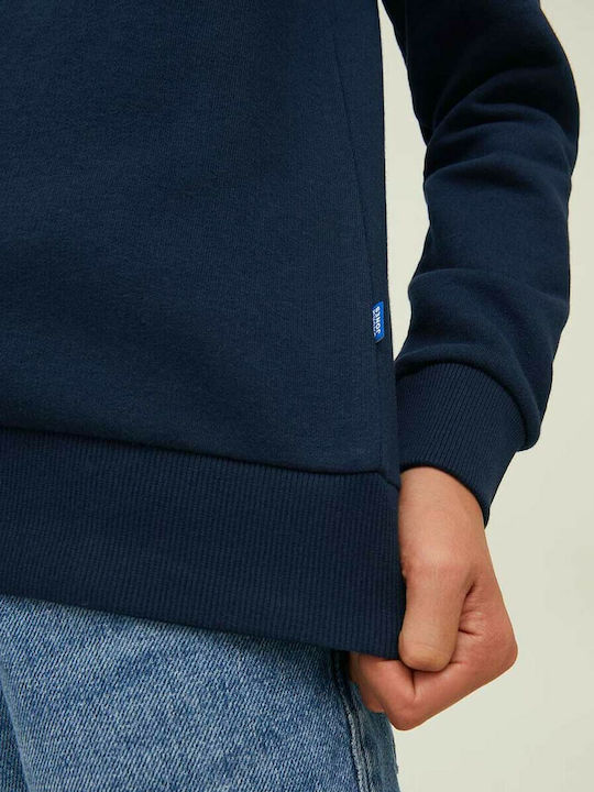 Jack & Jones Boys Athleisure Hooded Sweatshirt with Zipper Navy Blue -Navy Blazer