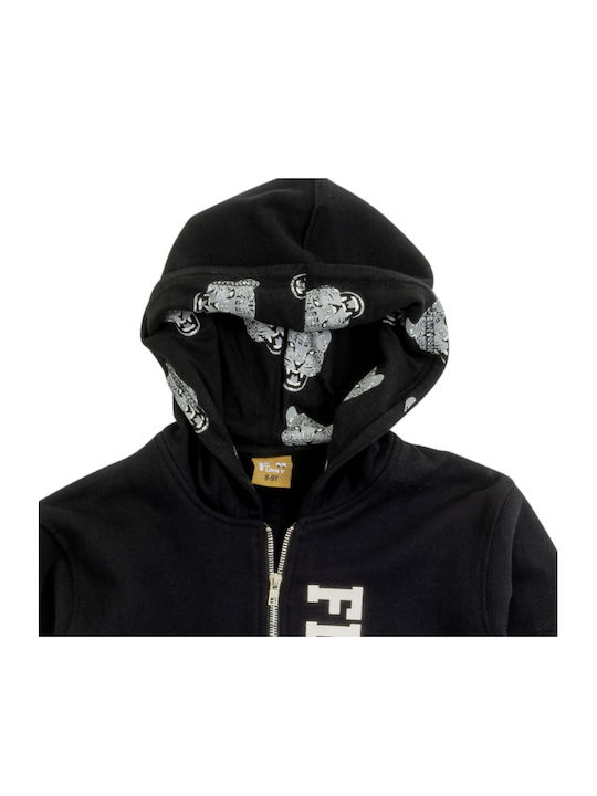 Funky Kinder-Sweatshirtjacke Schwarz