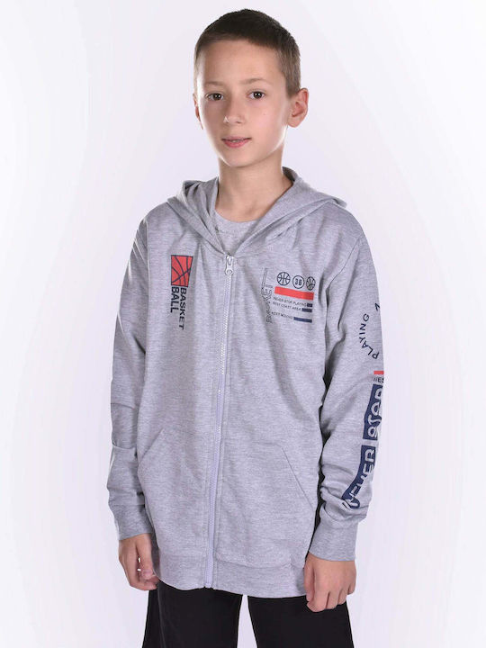 Trax Boys Hooded Sweatshirt with Zipper Gray