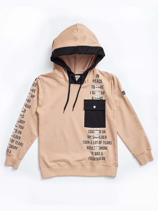 Hashtag Kids Sweatshirt with Hood Beige