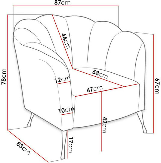 Adria BK Sessel Rotten Apple 87x83x78cm