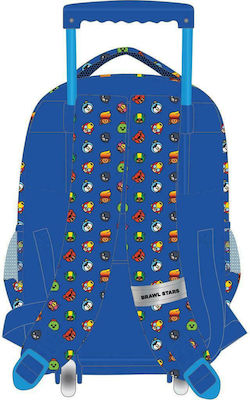 Διακάκης Brawl Stars Σχολική Τσάντα Τρόλεϊ Δημοτικού σε Μπλε χρώμα Μ34 x Π20 x Υ45cm