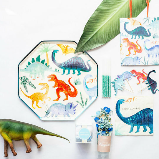 Meri Meri Dinosaur Kingdom Плоча за Парти 8 Бройки