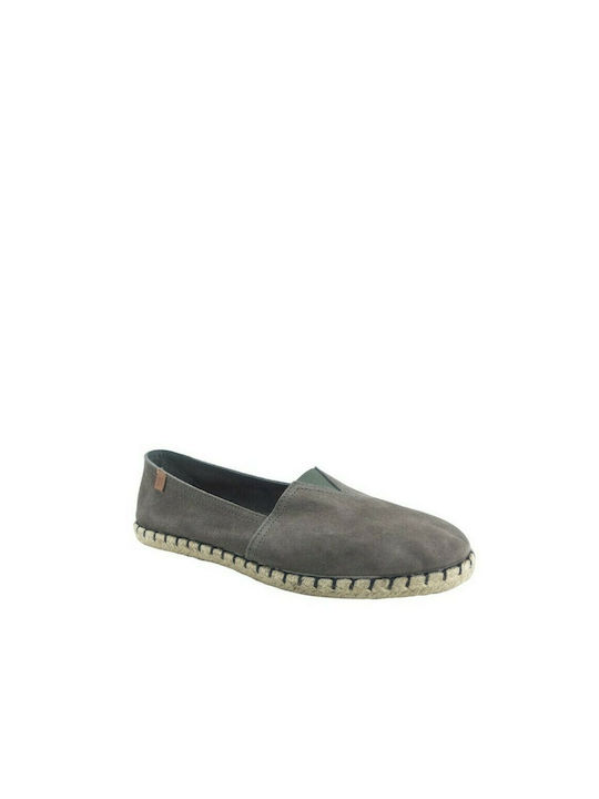 Dicas Men's Leather Espadrilles Gray