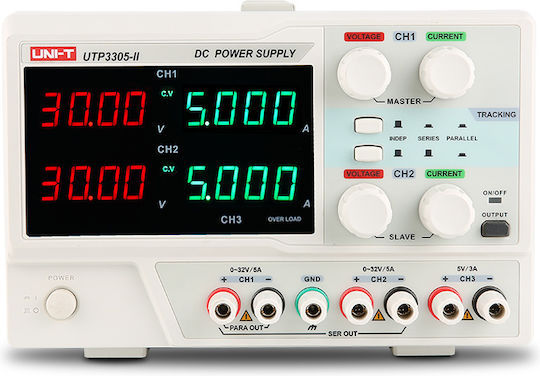 Uni-T UTP3305-II Laboratory Power Supply with 3 Channels 2x 0~32V/0~5A, 1x 5V/3A
