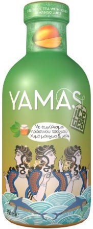 Yamas Eistee Grün mit Honig & Mango Ohne Kohlensäure & Zucker in Flasche 355ml